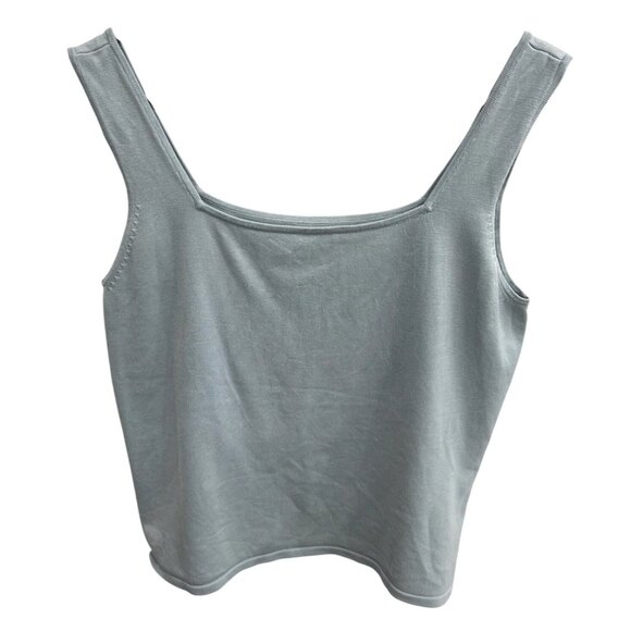 Womens Light Blue Square Neck Tank Top - Picture 2 of 7